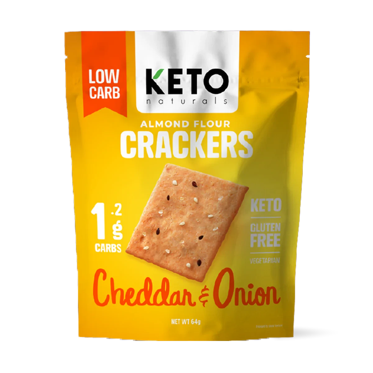 Keto Naturals Almond Flour Crackers - Cheddar & Onion