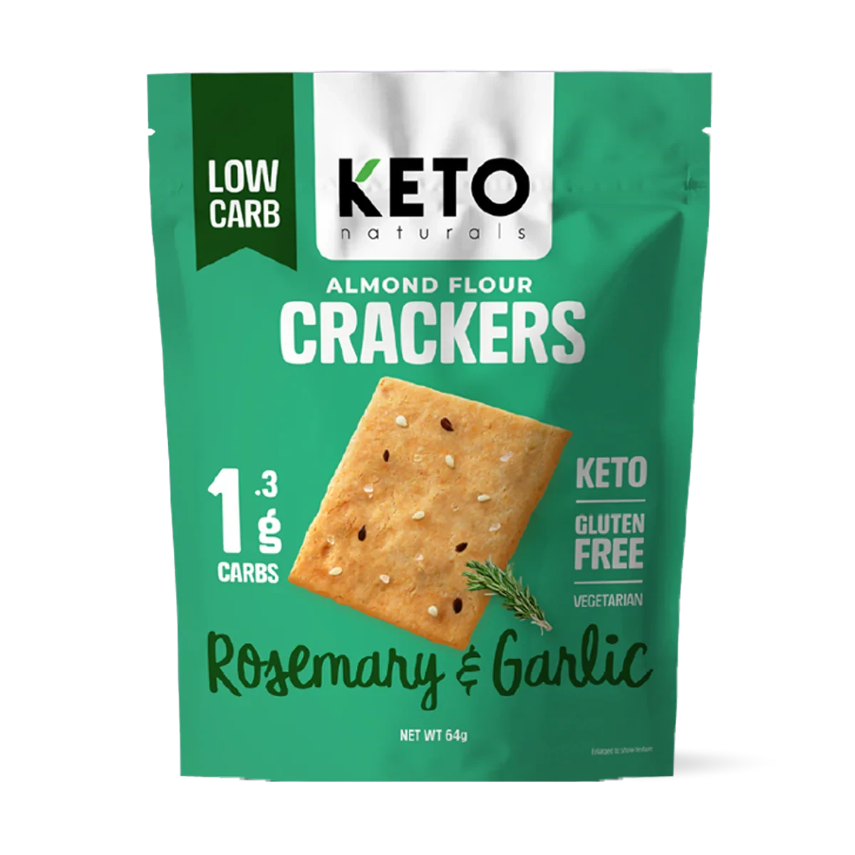 Keto Naturals Almond Flour Crackers - Rosemary & Garlic