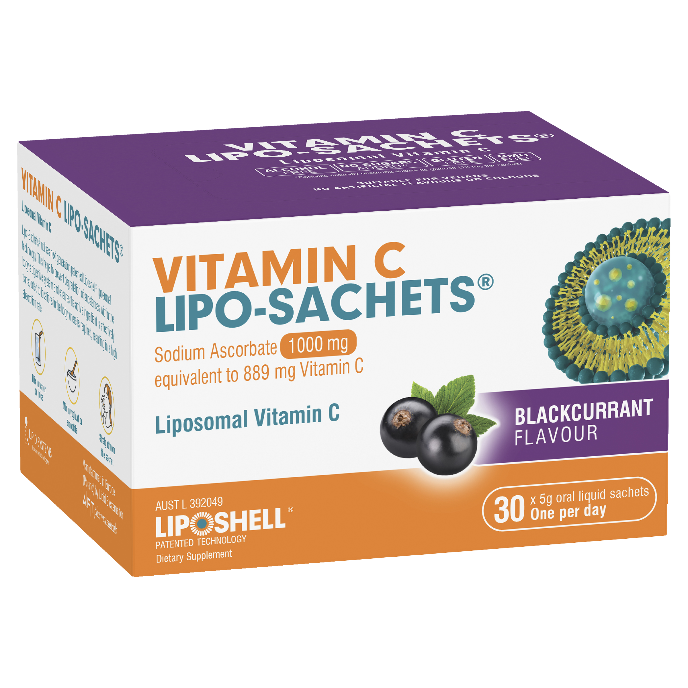Vitamin C Lipo-Sachets Liposomal Vitamin C - Blackcurrant Flavour