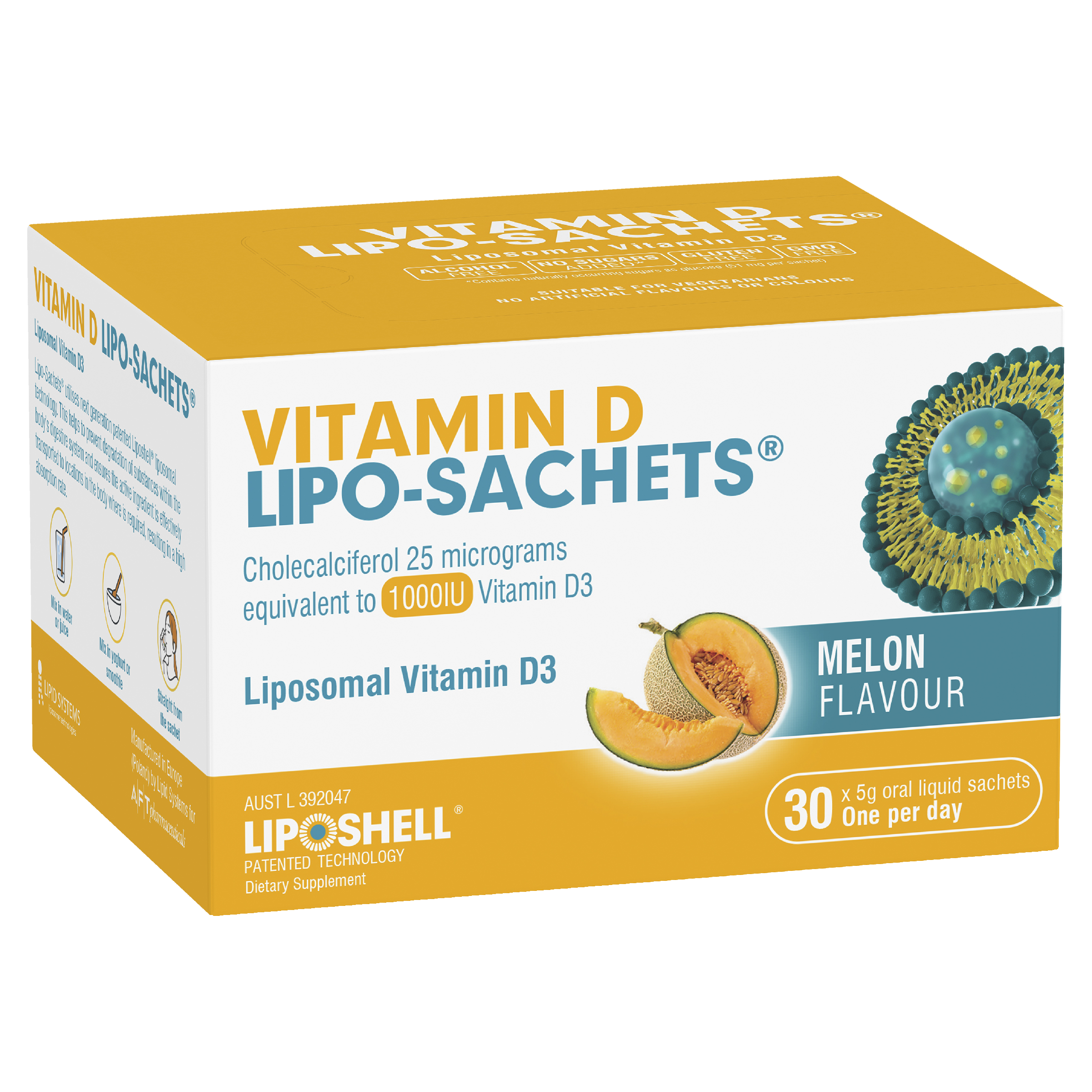 Vitamin D Lipo-Sachets Liposomal Vitamin D - Melon Flavour