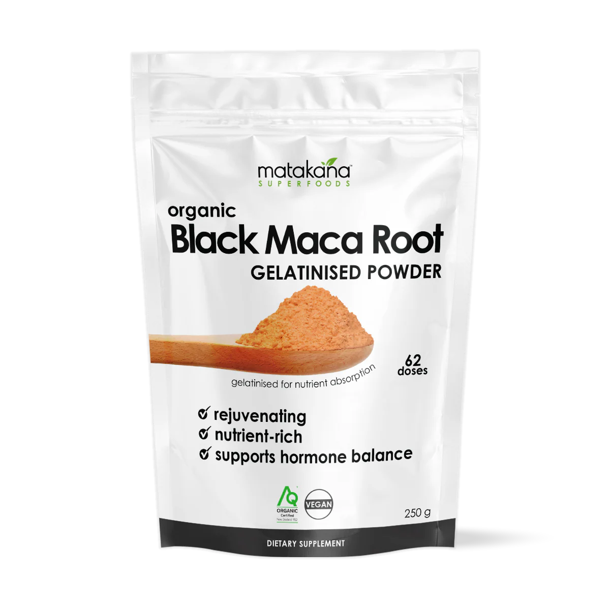 Matakana Superfoods Organic Black Maca Root Gelatinised Powder