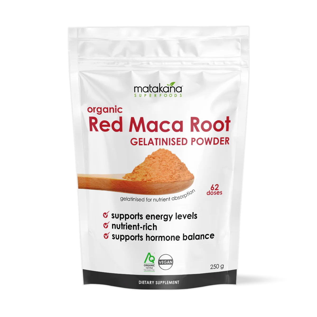 Matakana Superfoods Organic Red Maca Root Gelatinised Powder