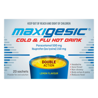 Maxigesic Cold & Flu Hot Drink Double Action - Lemon Flavour