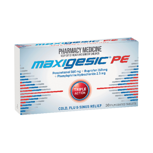 Maxigesic PE Triple Action Cold, Flu & Sinus Relief