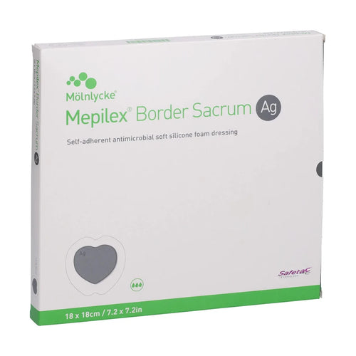 Mepilex Border Sacrum Ag Antimicrobial Self-adherent Soft Silicone Multi-layer Foam Dressing
