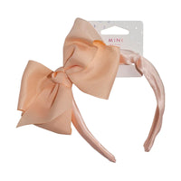 Mini By Mae Headband with Large Bow - Apricot