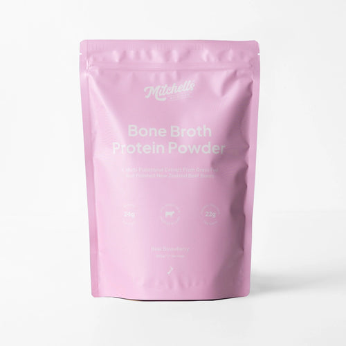 Mitchells Nutrition Bone Broth Protein Powder - Real Strawberry