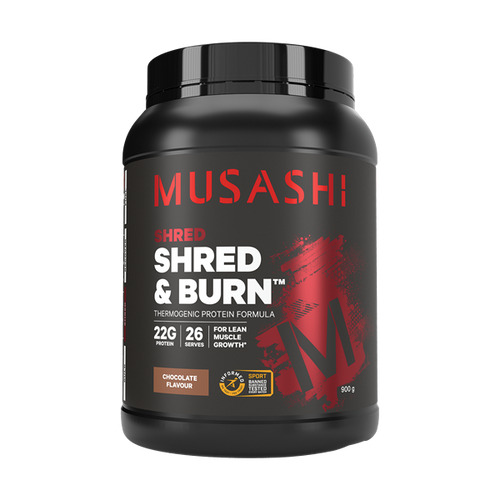 Musashi Shred & Burn Protein Powder - Chocolate Flavour