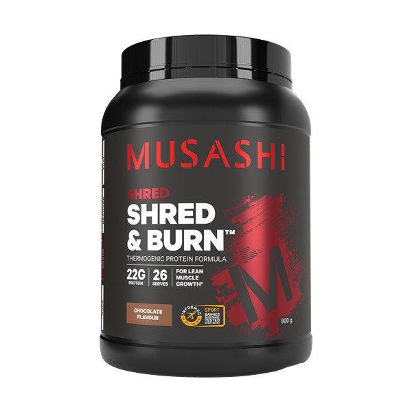 Musashi Shred & Burn Protein Powder - Chocolate Flavour