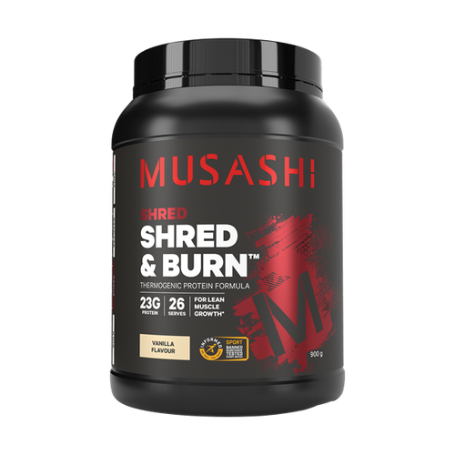 Musashi Shred & Burn Protein Powder - Vanilla Flavour