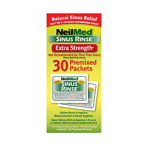 NeilMed Sinus Rinse - Extra fuerte - Paquetes hipertónicos premezclados, 70  unidades por caja., 200, 1, 1