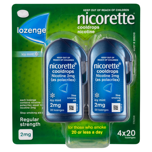 Nicorette CoolDrops Nicotine Lozenge 2mg - Icy Mint