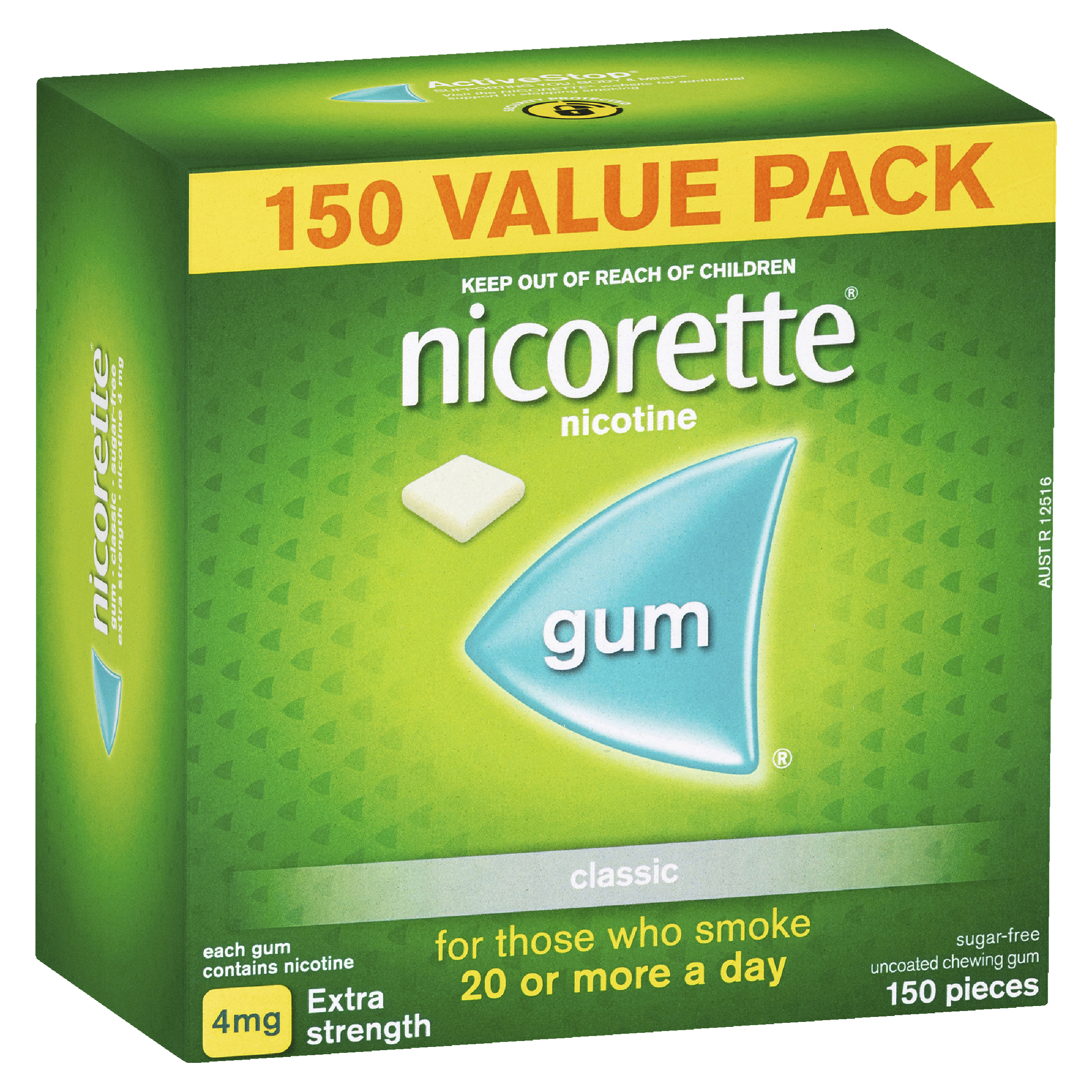 Nicorette Extra Strength Chewing Gum 4mg - Classic
