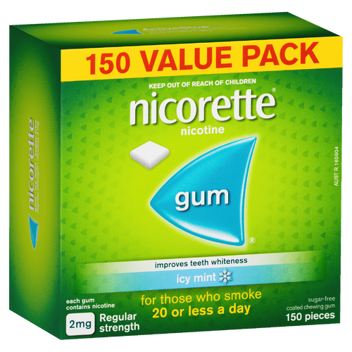 Nicorette Regular Strength Chewing Gum 2mg - Icy Mint