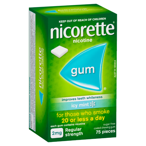 Nicorette Regular Strength Chewing Gum 2mg - Icy Mint