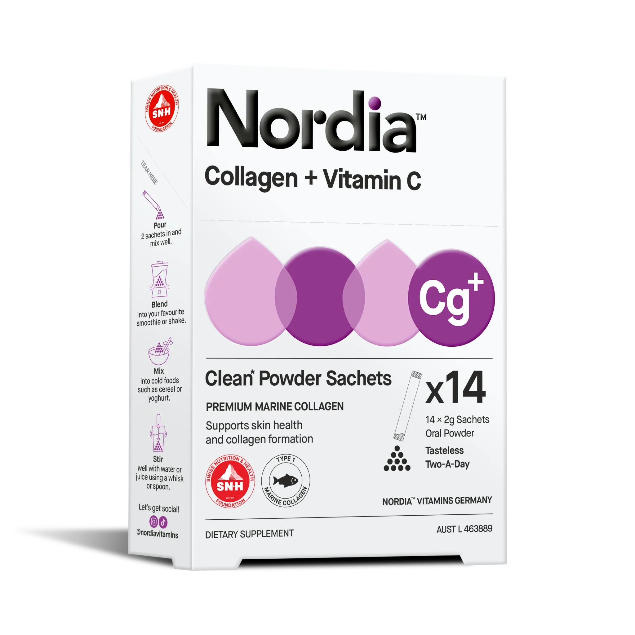 Nordia Collagen + Vitamin C Clean Powder Sachets