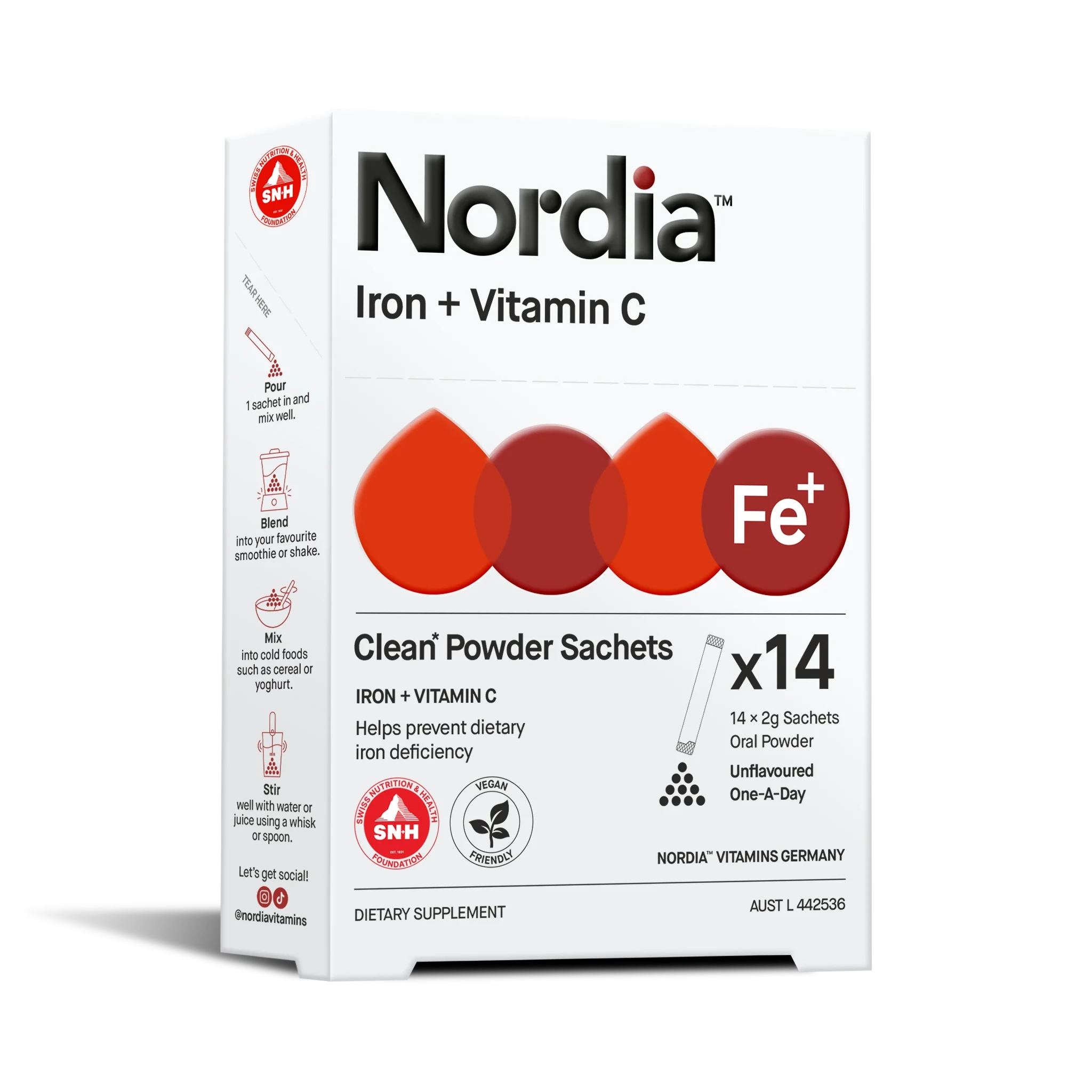 Nordia Iron + Vitamin C Clean Powder Sachets