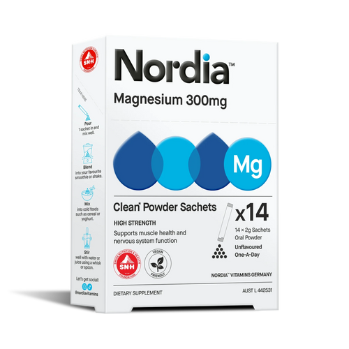 Nordia Magnesium 300mg Clean Powder Sachets