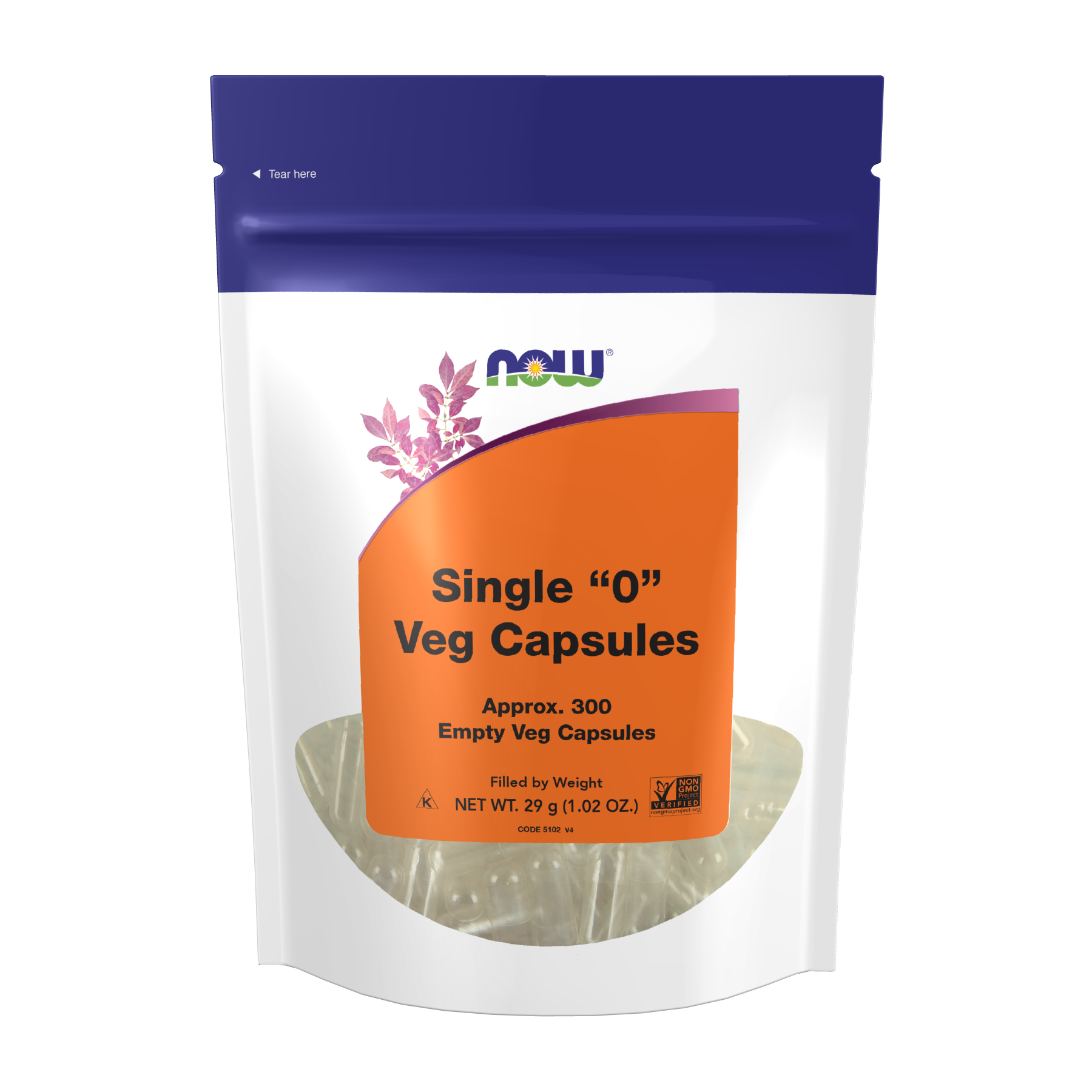 NOW Foods Empty Vegetarian Capsules, Single "0"