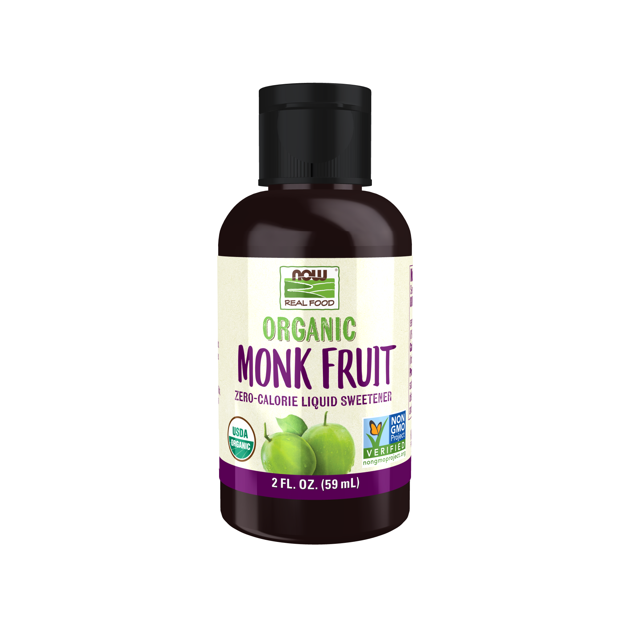 NOW Real Food Monk Fruit Zero-Calorie Liquid Sweetener Organic