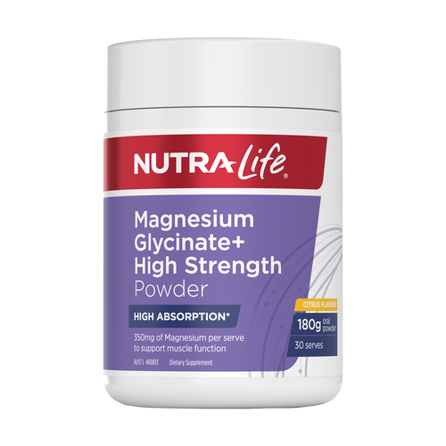 Nutra-Life Magnesium Glycinate + High Strength Powder - Citrus Flavour