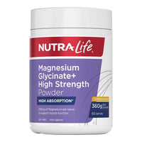Nutra-Life Magnesium Glycinate + High Strength Powder - Citrus Flavour