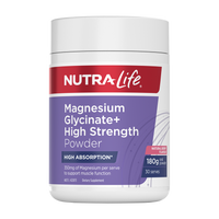 Nutra-Life Magnesium Glycinate + High Strength Powder - Natural Berry Flavour