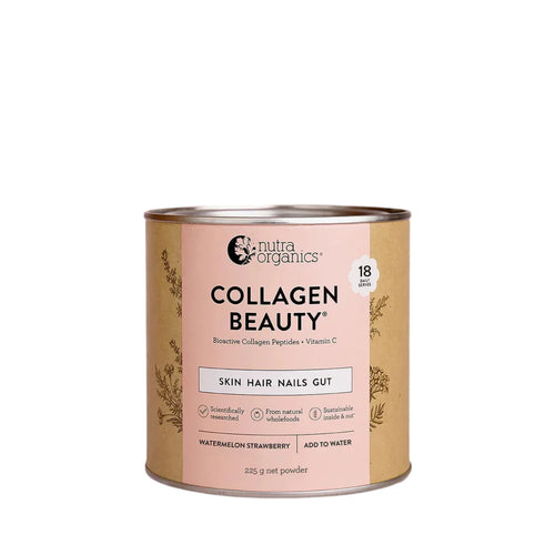Nutra Organics Collagen Beauty Skin Hair Nails Gut - Watermelon Strawberry