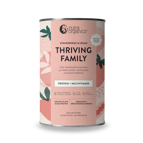 Nutra Organics Thriving Family Protein + Multivitamin - Strawberries & Cream