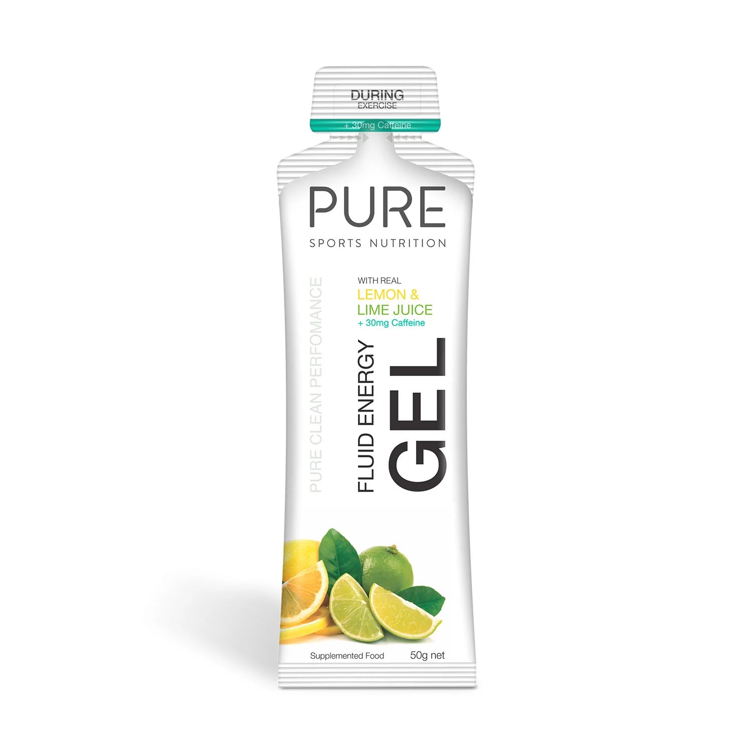 PURE Fluid Energy Gel with Real Lemon & Lime Juice + Caffeine - Net ...