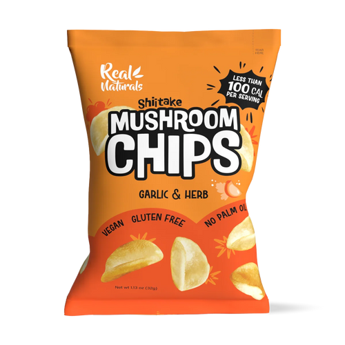 Real Naturals Shiitake Mushroom Chips - Garlic & Herb