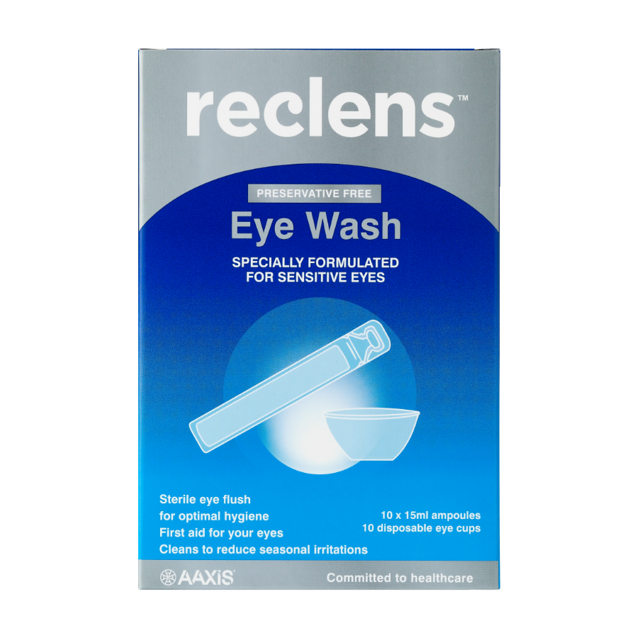 Reclens Eye Wash with Disposable Eye Cups - Preservative Free