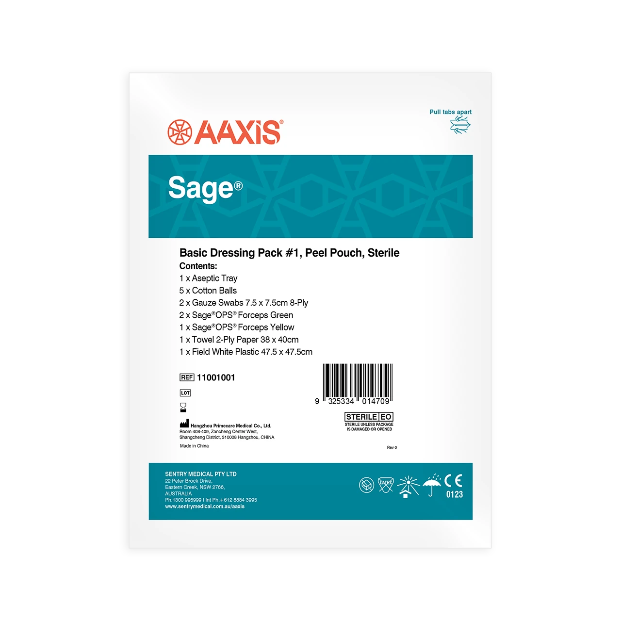 Sage Basic Dressing Pack #1, Peel Pouch, Sterile