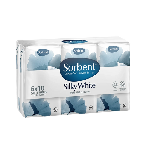 Sorbent Silky White Facial Tissues - Pocket Pack