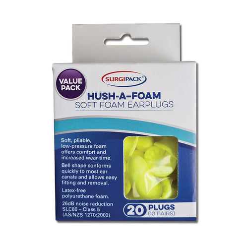 SurgiPack Hush-A-Foam Soft Foam Ear Plugs
