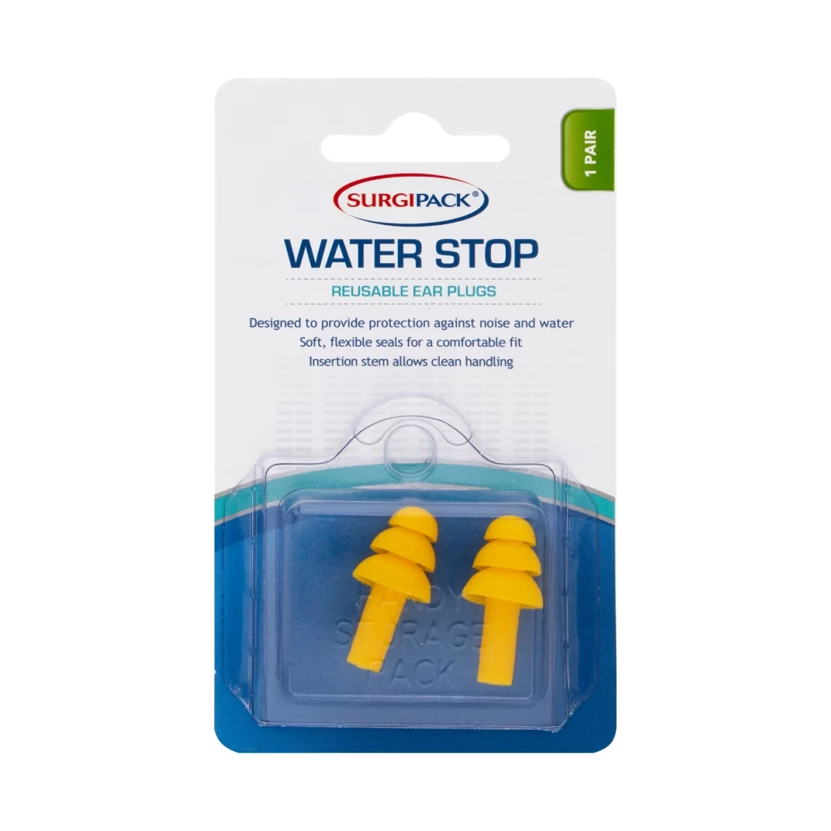 SurgiPack Water Stop Reusable Ear Plugs