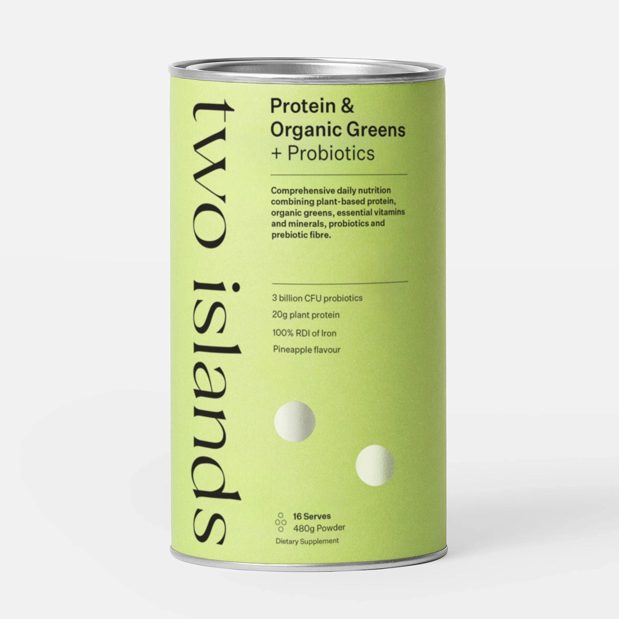 Two Islands Protein & Organic Greens + Probiotics Powder