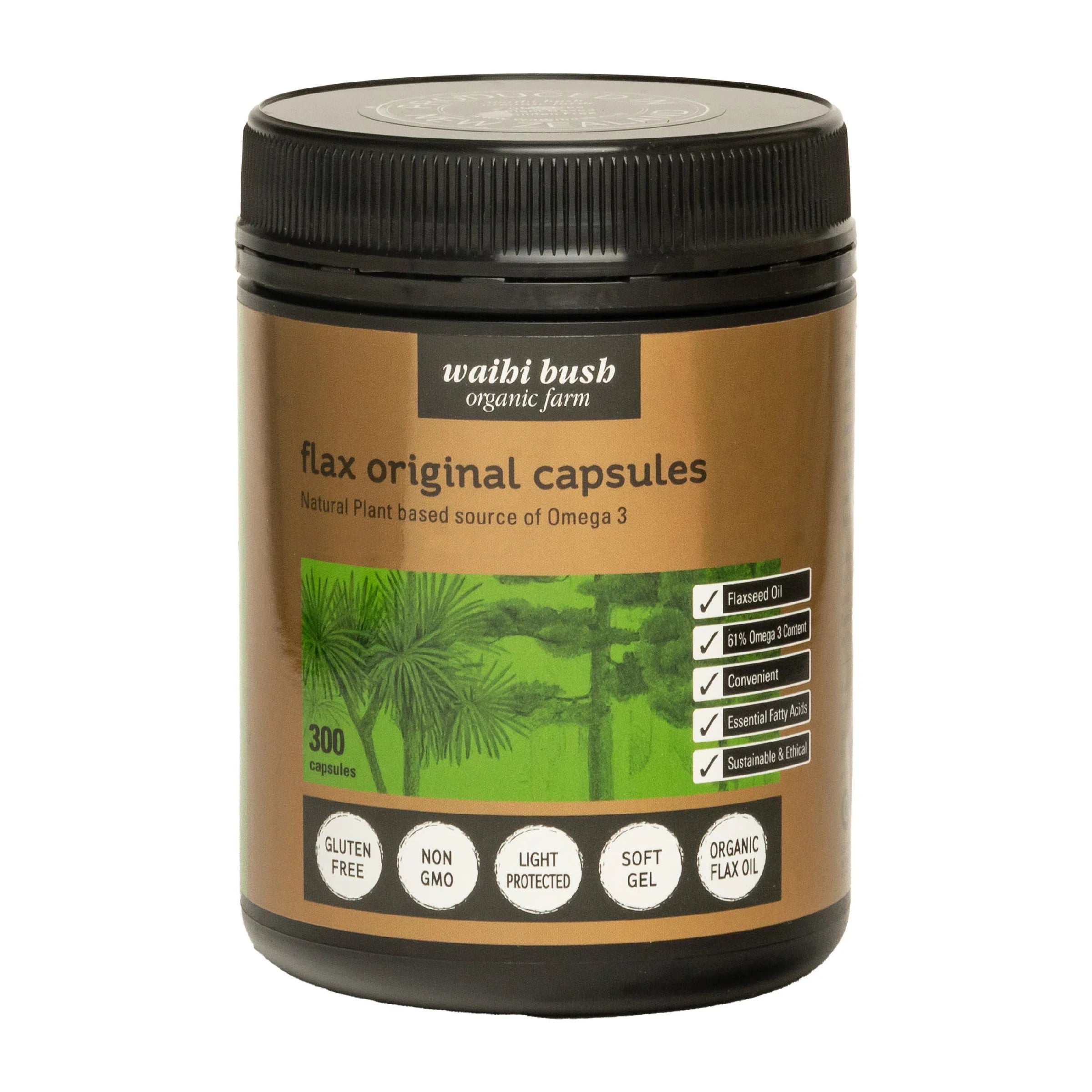 Waihi Bush Flax Original Flaxseed Oil Capsules
