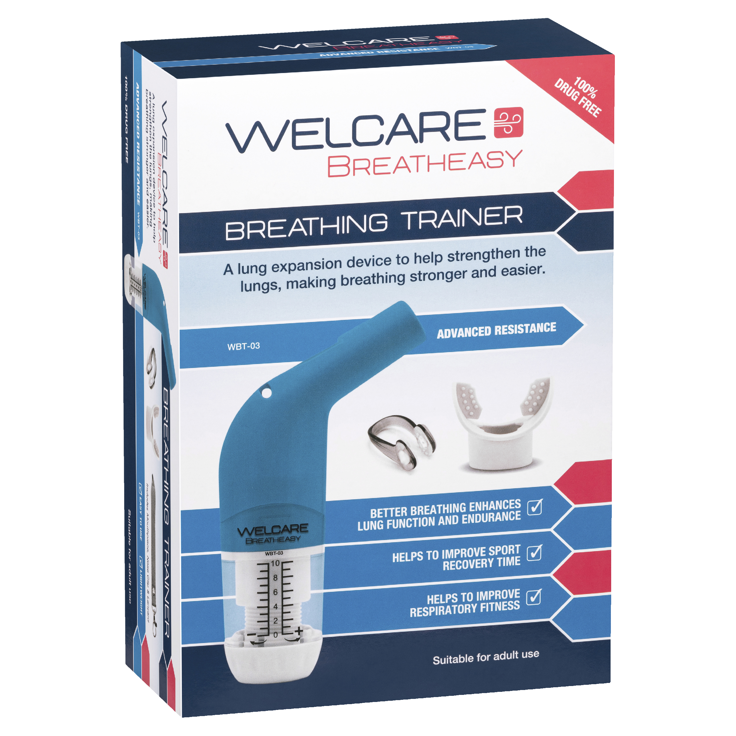 Welcare Breatheasy Breathing Trainer - Advanced Resistance
