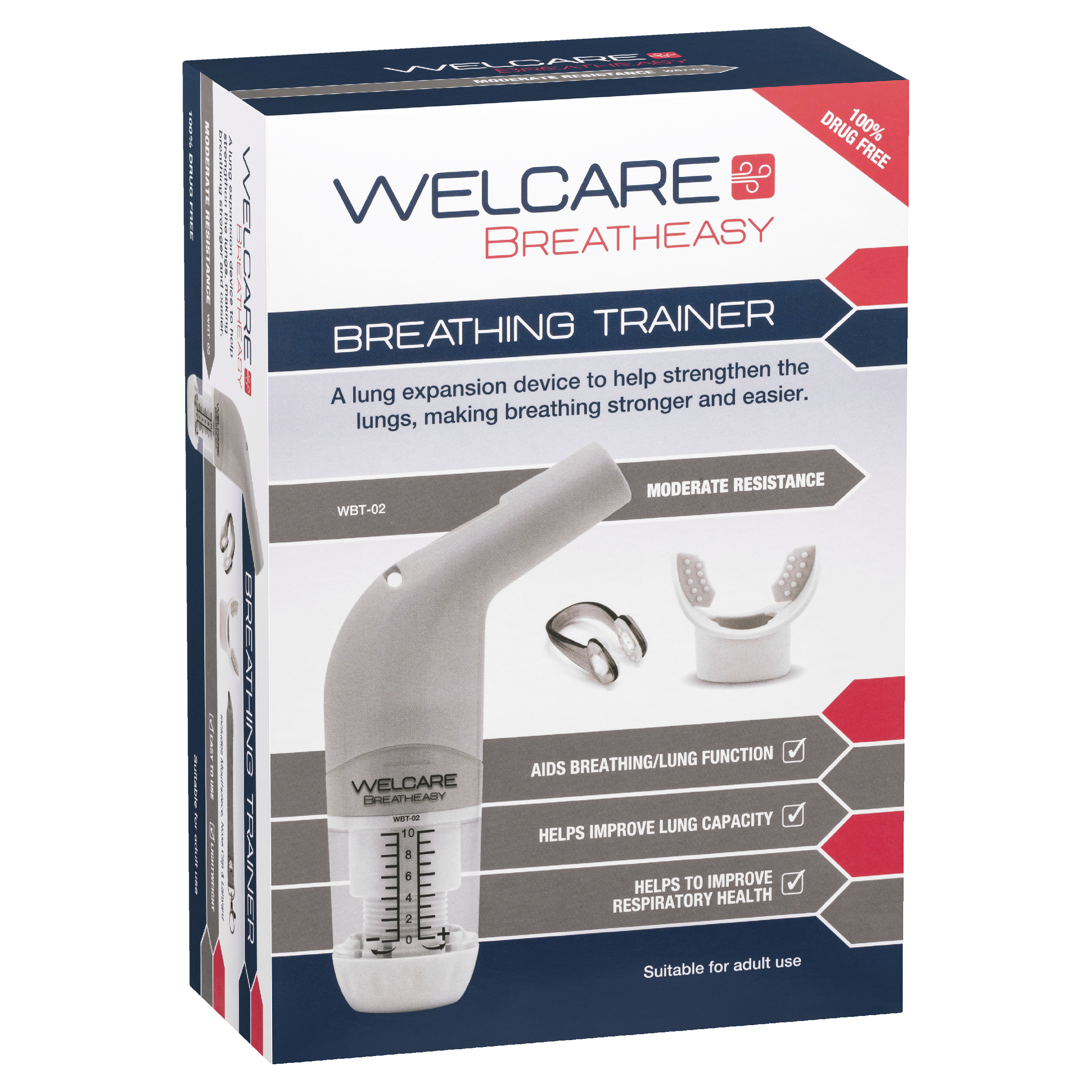 Welcare Breatheasy Breathing Trainer - Moderate Resistance
