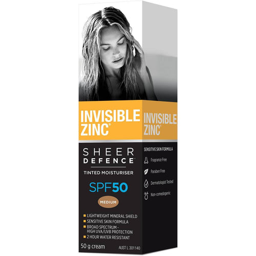 Invisible Zinc Sheer Defence Tinted Moisturiser SPF50 Medium
