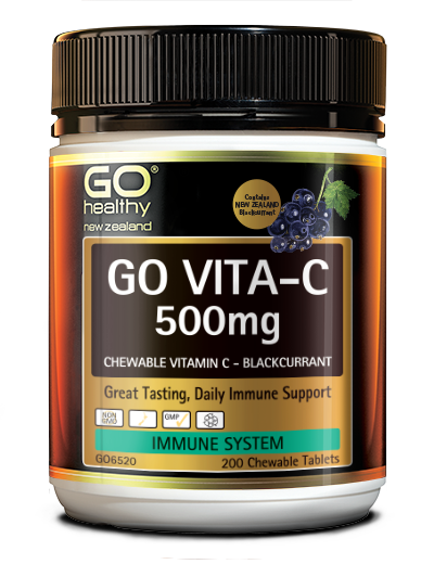 GO Healthy Go Vita-C 500mg Chewable Vitamin C - Blackcurrant