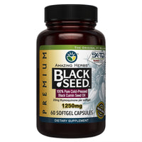 Amazing Herbs Black Seed Pure Cold-Pressed Black Cumin Seed Oil 1250mg Softgels