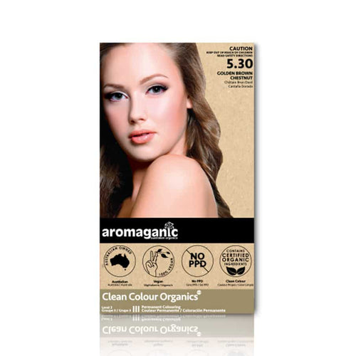 Aromaganic Permanent Hair Colour Style - 5.30 Golden Brown Chestnut