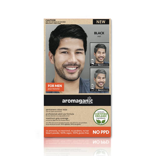 Aromaganic Permanent Hair Colour Style for Men -  1.0N Black