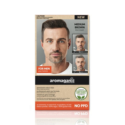 Aromaganic Permanent Hair Colour Style for Men - 4.0N Medium Brown