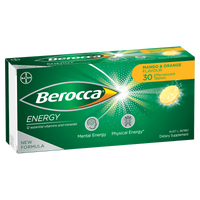 Berocca Energy Mango & Orange Flavour Effervescent Tablets