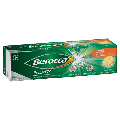 Berocca Energy Orange Flavour Effervescent Tablets