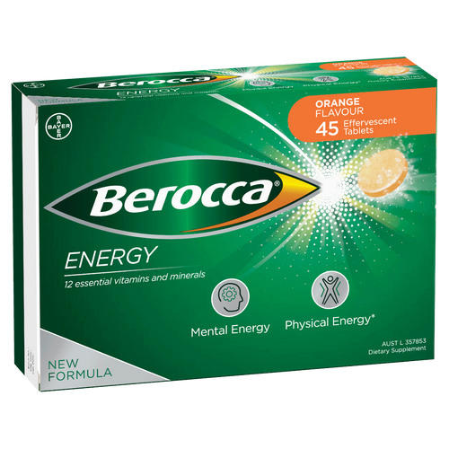 Berocca Energy Orange Flavour Effervescent Tablets