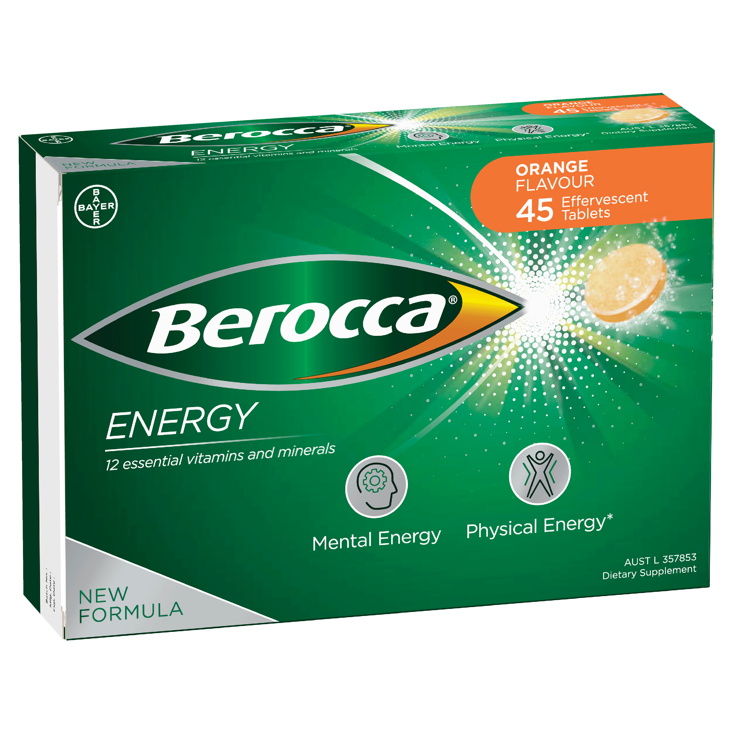 Berocca Energy Orange Flavour Effervescent Tablets